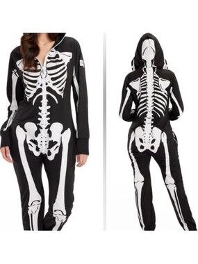 Tipsy Eleves Skeleton Onesie Jumpsuit Costume Unisex Size S